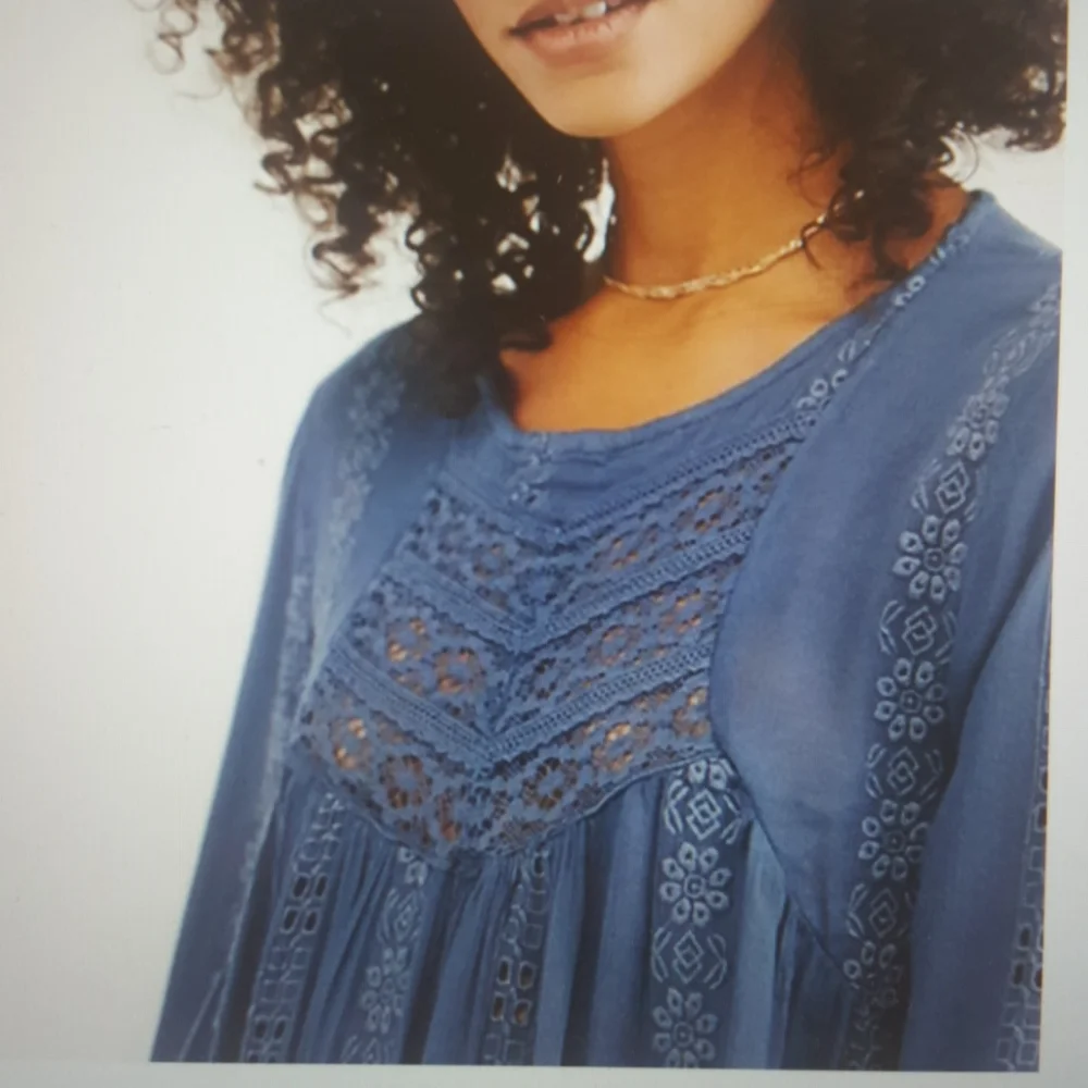 Free People NWOT Kiss Kiss Tunic Top  Sz Small - Picture 5 of 14